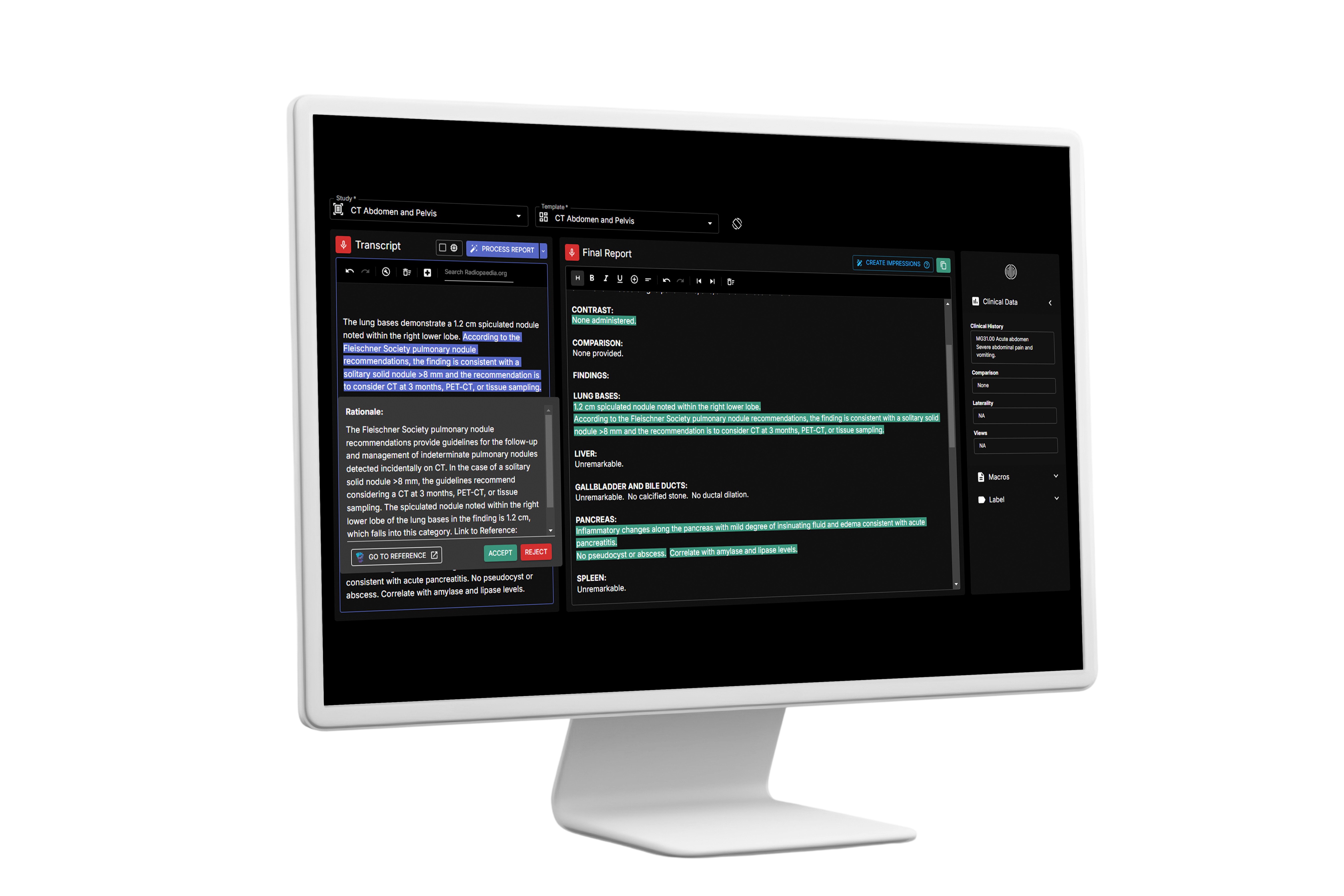 RADPAIR transcript and final report mockup